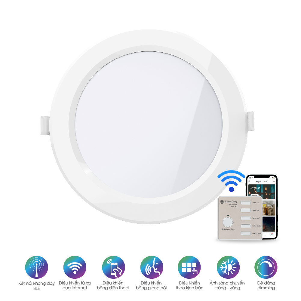 Đèn LED panel tròn đổi màu 110/7W Bluetooth